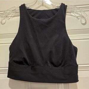 all in motion Black High Neck Crop Top Athletic Top, Size M